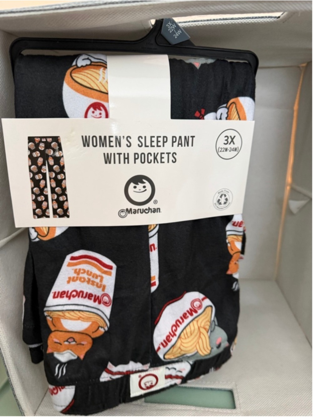 Maruchan Black & Orange Ramen Sleep Pants 3X